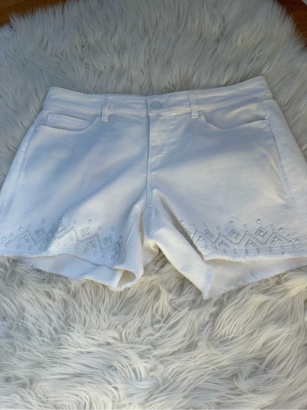 White House Black Market White Shorts With Embellishments